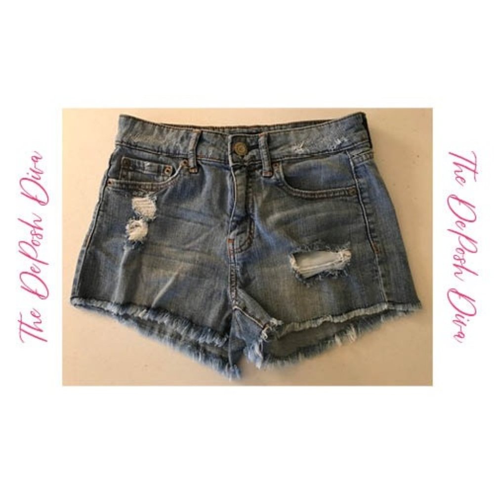 Aeropostale High Waisted Shorty Jean Shorts